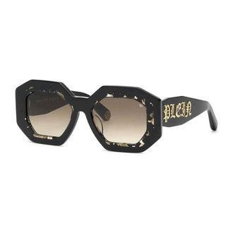 Philipp Plein Philipp Plein Sunglasses Geometric Full Rim, Black Frame And Green Gradient Lens Spp098M0700