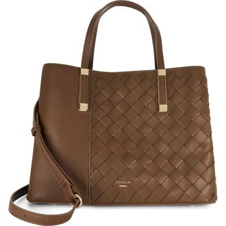 Dune London Dorry Leather Tote in Brown at Nordstrom