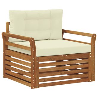 vidaXL Sof&aacute; De Exterior Madera De Acacia S&oacute;lida Y Poli&eacute;ster Vidaxl