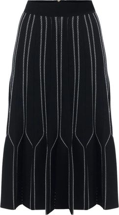 Elisabetta Franchi Midi gebreide rok - Dames - Midirokken - Zwart - S - Rokken