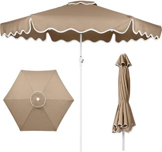 Best Choice Products 9ft Patio Market Umbrella with Wavy Trim, Fade Resistant, Crank & Tilt, Wind Vent