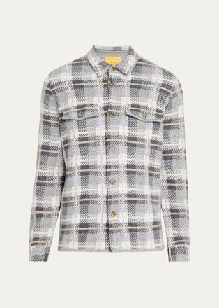 Guest In Residence Mens Plaid Cashmere Shirt