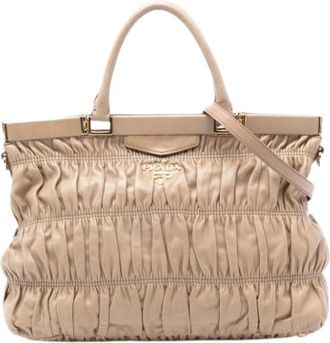 Prada Pre-owned Handbags, female, Beige, Size: ONE SIZE Pre-owned Vintage Satchel