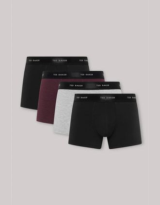Ted Baker Mens 4 Pack Plain Design Trunk - Black/Multi - Size: 32/30/31