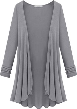 Generic Plus Size Cardigans For Women, Ladies Cardigans Uk, Elegant Vintage Open Front Knitted Outerwear Fashion High-Low Hem Cardigan Fashion Flowy Long Knit