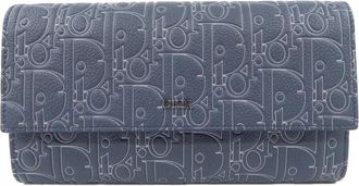 Dior Navy Long Wallet (Bi-Fold) (Pre-Owned)