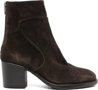 Pantanetti suede block-heel boots - women - Leather/Rubber/Fabric - 38 - Brown