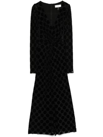 Nissa polka-dot midi dress - women - Polyester/Spandex/Elastane/Polyamide/Viscose/Polyester/Spandex/Elastane - 36 - Black