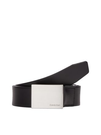 Calvin Klein Lederg&uuml;rtel CALVIN KLEIN FORMAL PLAQUE BELT 3.5CM, Herren, Gr. 110, schwarz, Leder, unifarben, G&uuml;rtel Lederg&uuml;rtel