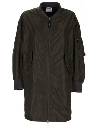 Aspesi Neutrals Smooth Shiny Finish Bomber Jacket