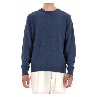 Roberto Collina Round-neck Knitwear, male, Blue, Size: XL Round-neck Knitwear