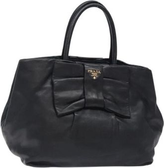 Prada Pre-owned Bow Tote - Dames - Vintage Handtas - Zwart - ONE Size - Leer - Vintage