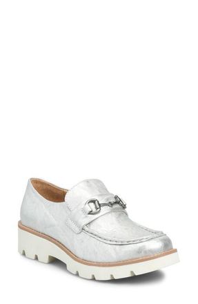 S&ouml;fft Prewitt Horsebit Loafer in Silver at Nordstrom, Size 6.5