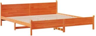 vidaXL Vidaxl - Cama Sin Colch&oacute;n Madera Maciza De Pino Marr&oacute;n Cera 180x200 Cm