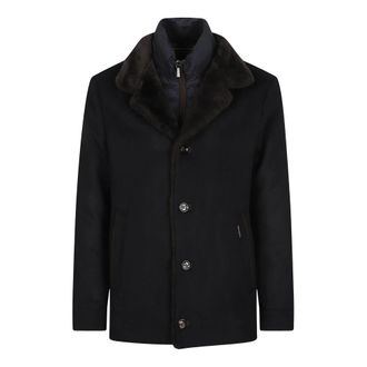 Moorer Heren, Mantels, Blauw, Maat: 2XL Wol