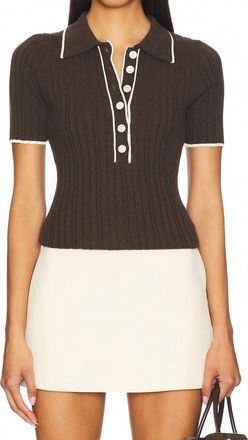 Anna Quan Zora Short Sleeve Top In Carob