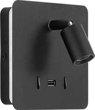 MDC Aplique romea negro mate led 3W + 5W 3000K + usb