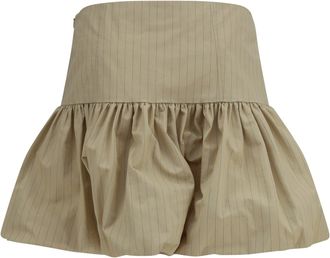 Ganni Womens Mini Skirt Ruffled Summer Sand Cotton