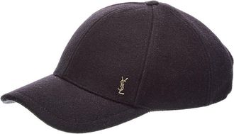 Saint Laurent Cassandre Wool-Blend Baseball Cap