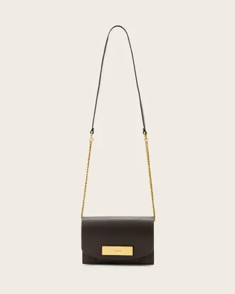 AllSaints Etta Leather Clutch Bag