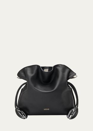 Loewe Flamenco Leather Claw-Embellished Clutch Bag