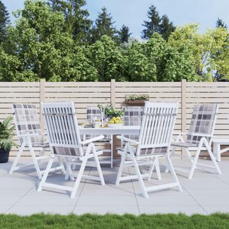 vidaXL Vidaxl - Coj&iacute;n Silla Jard&iacute;n Respaldo Alto 6 Uds Cuadros Gris 120x50x3 Cm