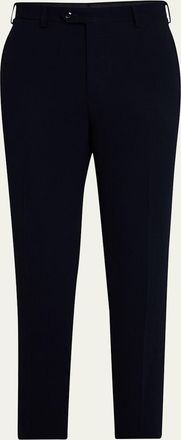 Giorgio Armani Mens Cannete Effect Flat-Front Trousers