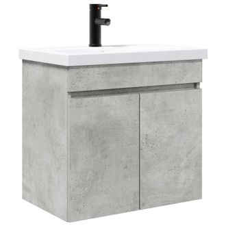 vidaXL M&oacute;dulo De Ba&ntilde;o Con Grifer&iacute;a Gris Hormig&oacute;n 61 X 40 X 74,5 Cm Vidaxl