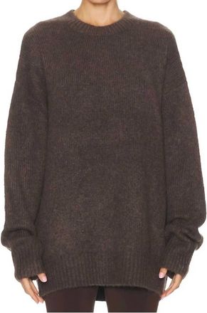 SER.O.YA May Crewneck Knit Sweater In Slate Brown