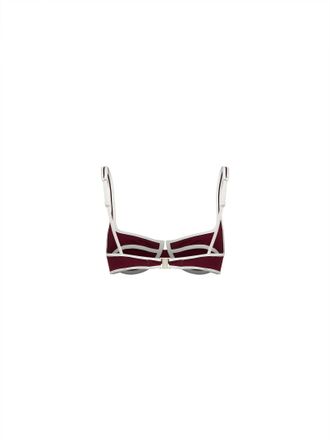 MC2 Saint Barth Womens Balconette Bikini Top Amira Burgundy Polyamide Swimwear Sea Clothing