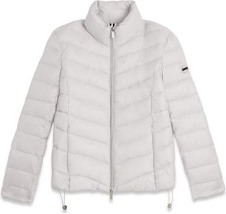 Freddy Piumino donna trapuntato con collo alto e finitura lucida