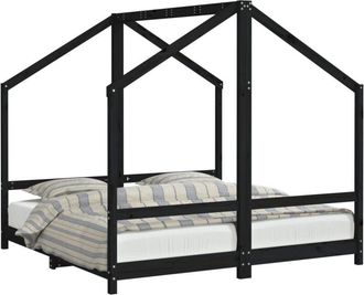 vidaXL Estructura de cama para niños madera de pino negro 80x160 cm Vidaxl