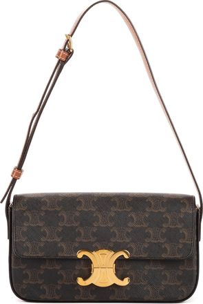 Celine Pre-owned Womens Classic Claude Triomphe Small Shoulder Bag - Brown - One Size