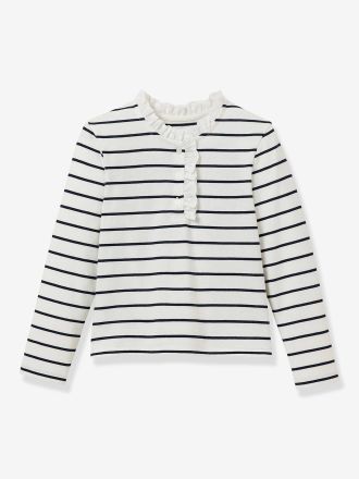 Cyrillus Tee-shirt ray&eacute; manches longues fille marine