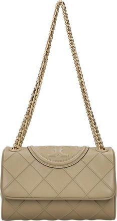 Tory Burch Leren Schoudertas - Dames - Schoudertassen - Beige - ONE Size - Leer - Tassen