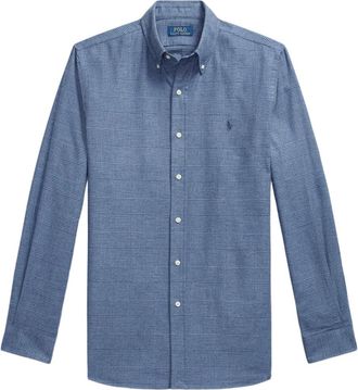 Polo Ralph Lauren button-down collar twill shirt - men - Cotton/Polyester - S - Blue