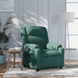 vidaXL Sill&oacute;n Reclinable De Tela Verde Oscuro Vidaxl