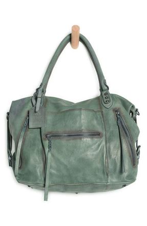 Free People We The Free Emerson Lambskin Leather Tote in Secret Sage at Nordstrom