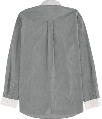 Sporty & Rich Logo-Striped Cotton Shirt - Green