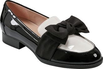 Bandolino Bow Loafer in Black White at Nordstrom, Size 7.5