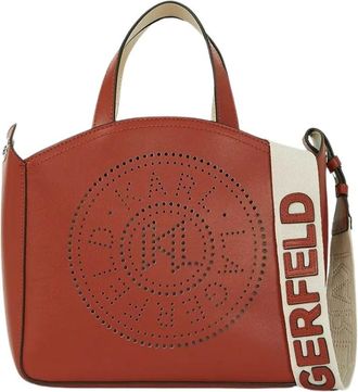 Karl Lagerfeld K/Circle Perforated Tote - Dames - Handtassen - Rood - ONE Size - Leer - Tassen
