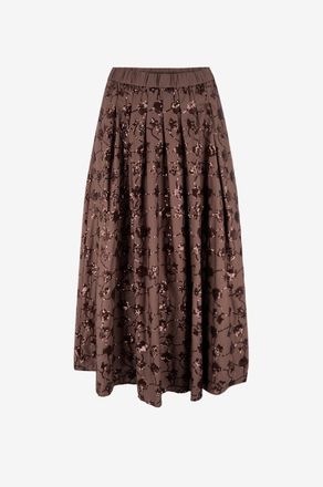 Max Mara Midirock aus Baumwolle mit Paillettenstickerei Tempra