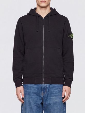 Stone Island Felpa in cotone con cappuccio e chiusura a zip