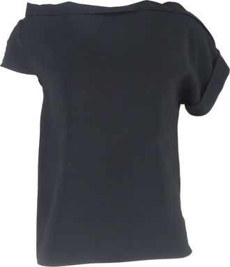 Roland Mouret asymmetrische blouse met boothals in zwart polyester