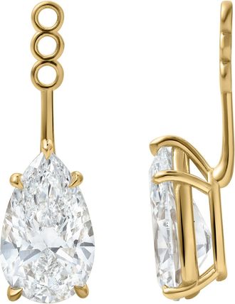 LuvMyJewelry Evelyn 14K Gold Pear Lab Grown Diamond Earring Jackets -10 Cts