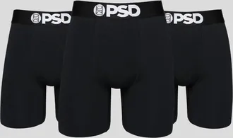 PSD Mens PSD Underwear Underwear Black Elastic Waist Boxer Briefs 3-Pack GBO736
