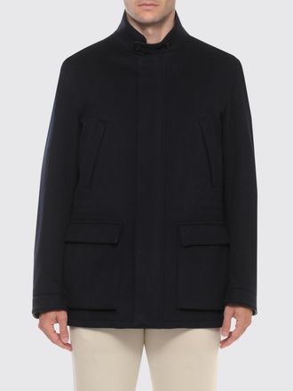 Lardini Cappotto corto monopetto in cashmere con collo alto e chiusura a scomparsa