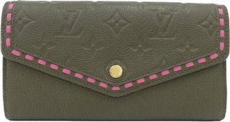 Louis Vuitton Green Leather Long Wallet (Bi-Fold) (Pre-Owned)