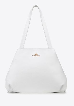 Wittchen Dames shoppertas van natuurlijk erwtenleer, wit