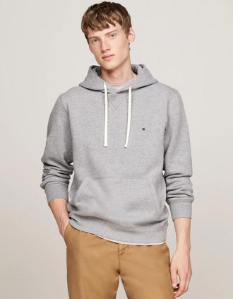 Tommy Hilfiger Mens Tommy Hilfiger Essential Fleece Mens Hoodie - Medium Grey Heather - Size: 40
